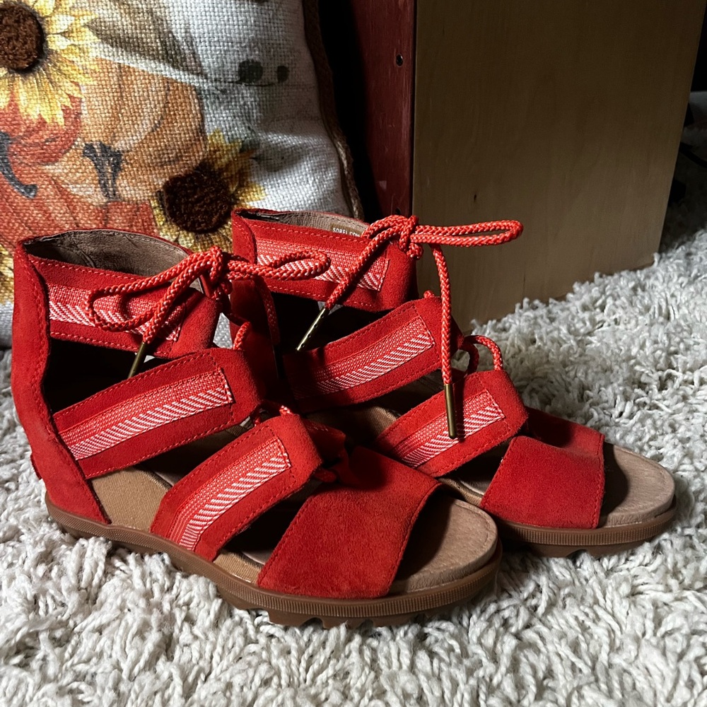 Sorel Joanie II Lace Ankle Wedge Sandals